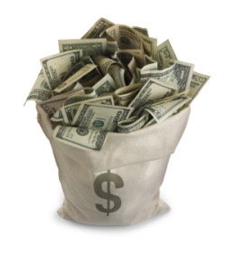 cash money dollar in bag thumb