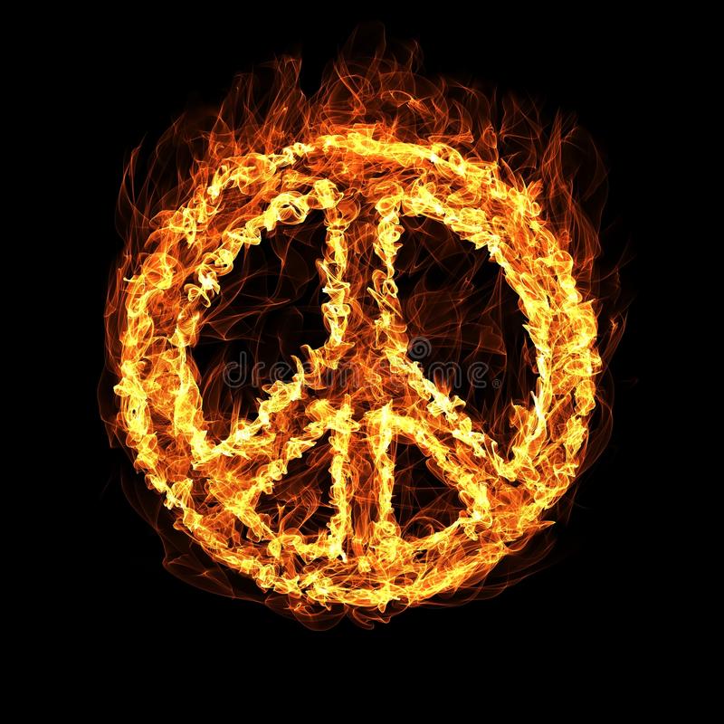 symbole de paix hippie par le feu 61245264